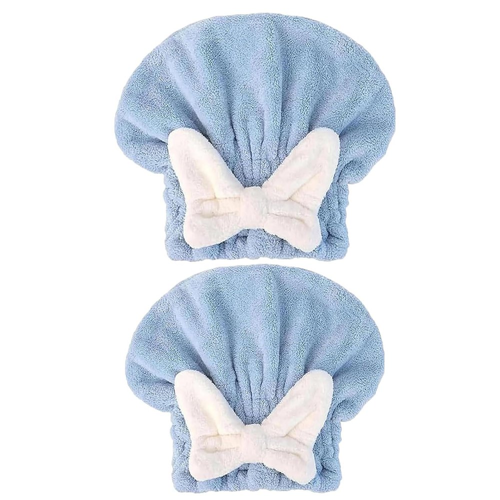 2PCS Super Absorbent Hair Towel Wrap for Wet Hair,Quick Dry Head Wrap with Bow-Knot Shower,Absorbent Hair Towel Wrap (2PCS A)