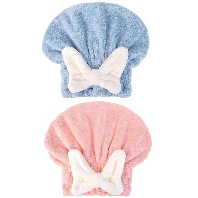 2PCS Super Absorbent Hair Towel Wrap for Wet Hair,Quick Dry Head Wrap with Bow-Knot Shower,Absorbent Hair Towel Wrap (2PCS E)