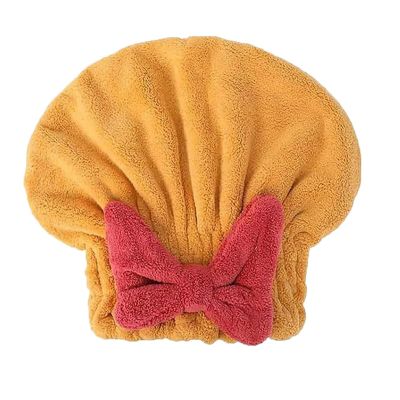2PCS Super Absorbent Hair Towel Wrap for Wet Hair,Quick Dry Head Wrap with Bow-Knot Shower,Absorbent Hair Towel Wrap (Yellow)