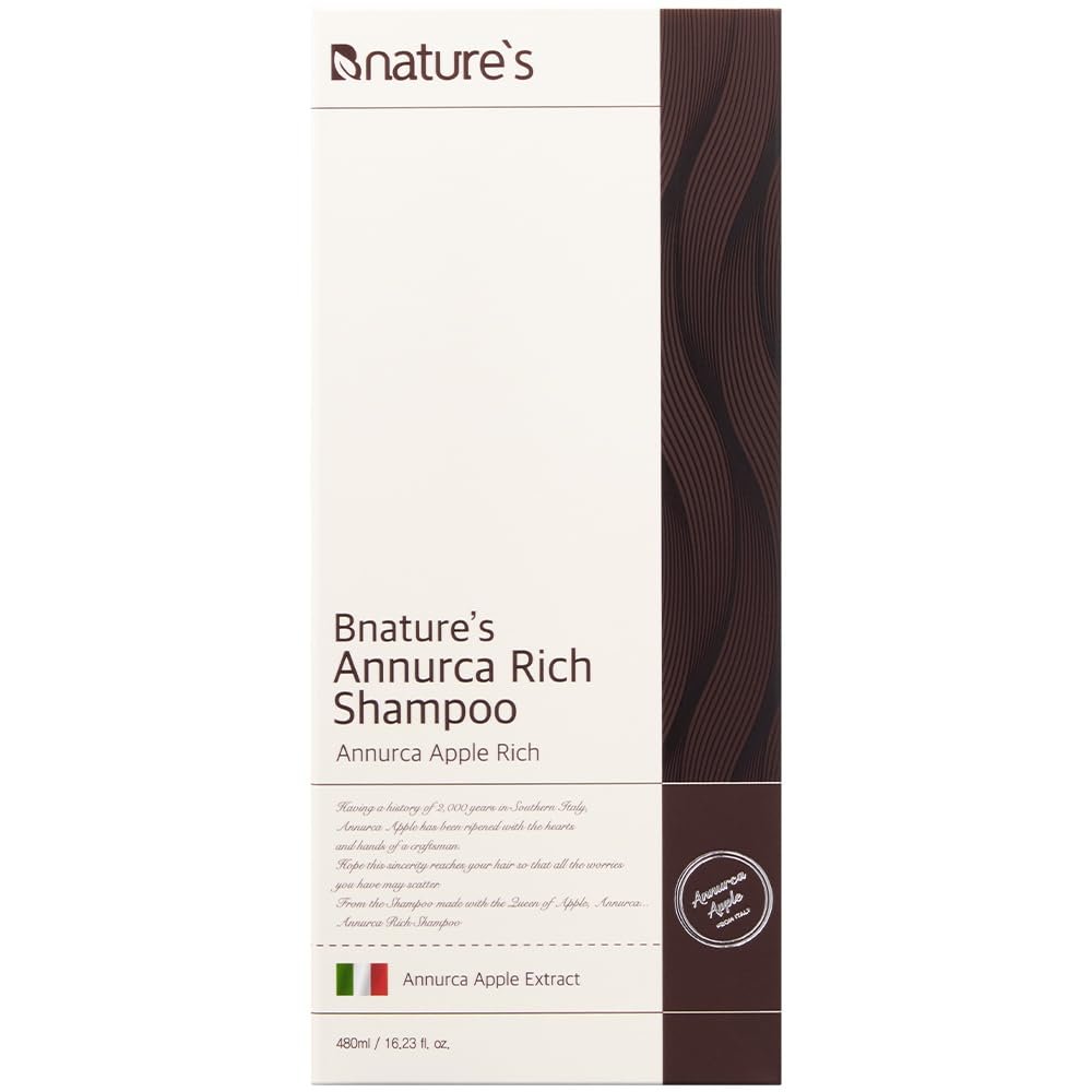 Annurca Rich Hypoallergenic Hair Loss Relief Shampoo with Anuka Apple Extract. 16.23 FL OZ. Sensitive Scalp Care and Cleansing