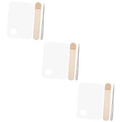 GLEAVI 3sets Makeup Spatula Tool Handle for Mixing Foundation Creams and Nail Stainless Steel Cosmetic Palette Spatula Premium