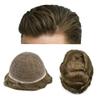 F M FACE MIRACLE NEW YORK French Lace Mens Toupee Hair Pieces For Men Full Lace Toupee Real Human Hair Bleached Knots Natural Hairline US Stock Men Hair System (7"X9", 6 Light Brown-120% density) view 1