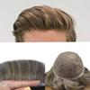 French Lace Mens Toupee Hair Pieces For Men Full Lace Toupee Real Human Hair Bleached Knots Natural Hairline US Stock Men Hair System (7"X9", #630 Light Brown with 30%gray hair-100%density) view 1