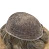 French Lace Mens Toupee Hair Pieces For Men Full Lace Toupee Real Human Hair Bleached Knots Natural Hairline US Stock Men Hair System (7"X9", #630 Light Brown with 30%gray hair-100%density) view 4