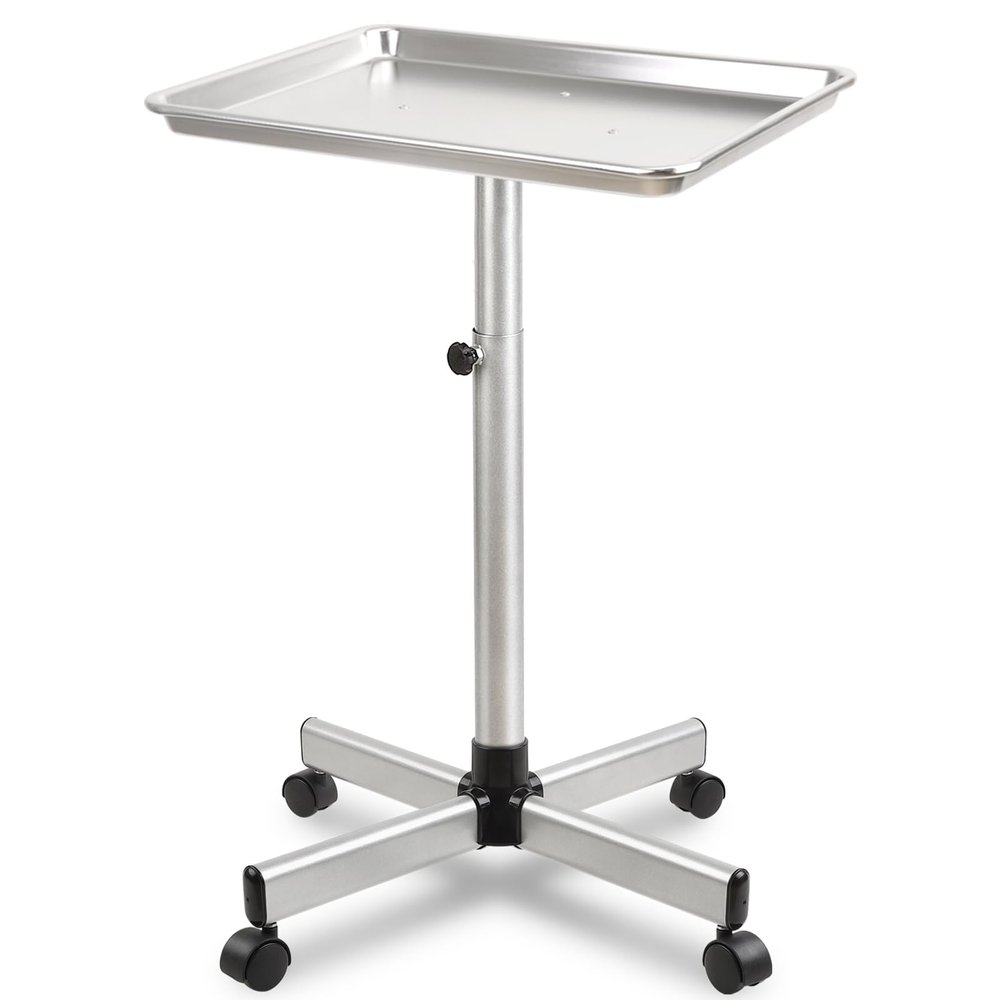 Fuehomue Salon Tray, Salon Color Tray with Adjustable Height, Salon Tray on Wheels, Salon Rolling Tray, Ideal Use As Tattoo TrayDental Tray