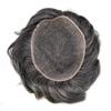 French Lace Mens Toupee Hair Pieces For Men Full Lace Toupee Real Human Hair Bleached Knots Natural Hairline US Stock Men Hair System (8"X10", #1B40 Off Black with 40%gray hair -110%density) view 4