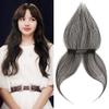 LesafeV One Piece With 2 Clips Hairpiece Topper Invisible Clip in Human Hair Bangs Extension Mini Smart Forehead Replacement Wiglet (Middle Part Black) view 1