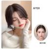 LesafeV Forehead Fringe Bangs Extension Human Hair 4x8cm Mini Hairpiece Clip in 25cm Head Top Replacement Topper (Middle Part French Temple Black) view 4