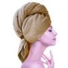 Large Microfiber Hair Towel Wrap for Women, Anti Frizz Hair Drying Towel with Elastic Strap, Fast Drying Hair Turbans for Wet Hair, Long, Thick, Curly Hair, Super Soft Hair Wrap Towels Dark Gray (Col view 3