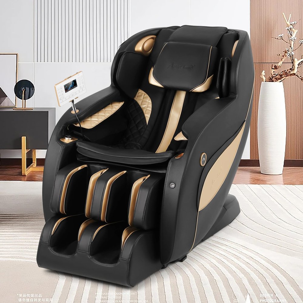 Artist hand Massage Chair Full Body, Zero Gravity Massage Chair SL-Track Shiatsu Massage Recliner Chair with 12 Modes, Bluetooth Speakers, Body Scan, Heating, Foot Roller, AI Control, Airbags, Black
