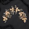 JWICOS Gold Leaf Headband for Women Bridal Wedding Hair Vine Headpiece Wedding Side Comb Handmade Hair Accessories for Brides and Costume Party view 1