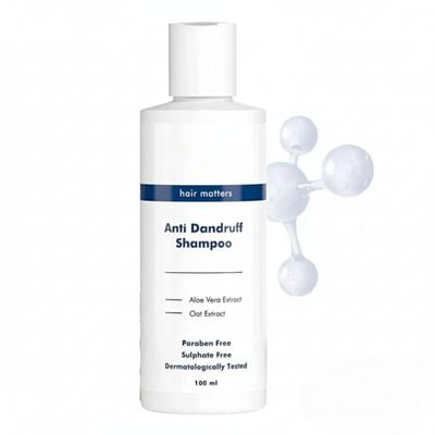 Advanced Anti-dandruff Shampoo,3X Faster Reduction in Flaking & Dry skin | With Aloe Vera and Oat Extract | Dermatologically Tested | 100ml