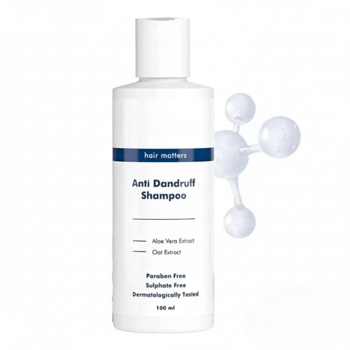 Advanced Anti-dandruff Shampoo,3X Faster Reduction in Flaking & Dry skin | With Aloe Vera and Oat Extract | Dermatologically Tested | 100ml