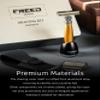 FREED Customized gifts Engraving Shaving Kit - Safety Razor with metal handle include razor base, razor travel case and 10 blades,it's the best gift for men (Gold) view 2