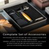 FREED Customized gifts Engraving Shaving Kit - Safety Razor with metal handle include razor base, razor travel case and 10 blades,it's the best gift for men (Gold) view 3