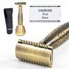 FREED Customized gifts Engraving Shaving Kit - Safety Razor with metal handle include razor base, razor travel case and 10 blades,it's the best gift for men (Bronze) view 1