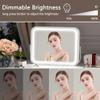 Hasipu Vanity Mirror with Lights, 14" x 10" LED Makeup Mirror, 3 Modes Light, Smart Touch Control Dimmable, 360Rotation, Rectangle White Frame, with 5X Magnifying Glass view 4
