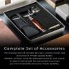FREED Customized gifts Engraving Shaving Kit - Safety Razor with metal handle include razor base, razor travel case and 10 blades,it's the best gift for men (Purple-Brown) view 3
