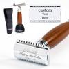 FREED Customized gifts Engraving Shaving Kit - Safety Razor with metal handle include razor base, razor travel case and 10 blades,it's the best gift for men (Nut Brown) view 1