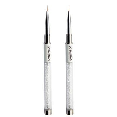 JOSALINAS Nail Brushes Art Pen 2PCS, Gel Polish Painting Tools with Nail Extension Gel Builder, Salon at Home DIY Manicure (White-Liner#7mm)
