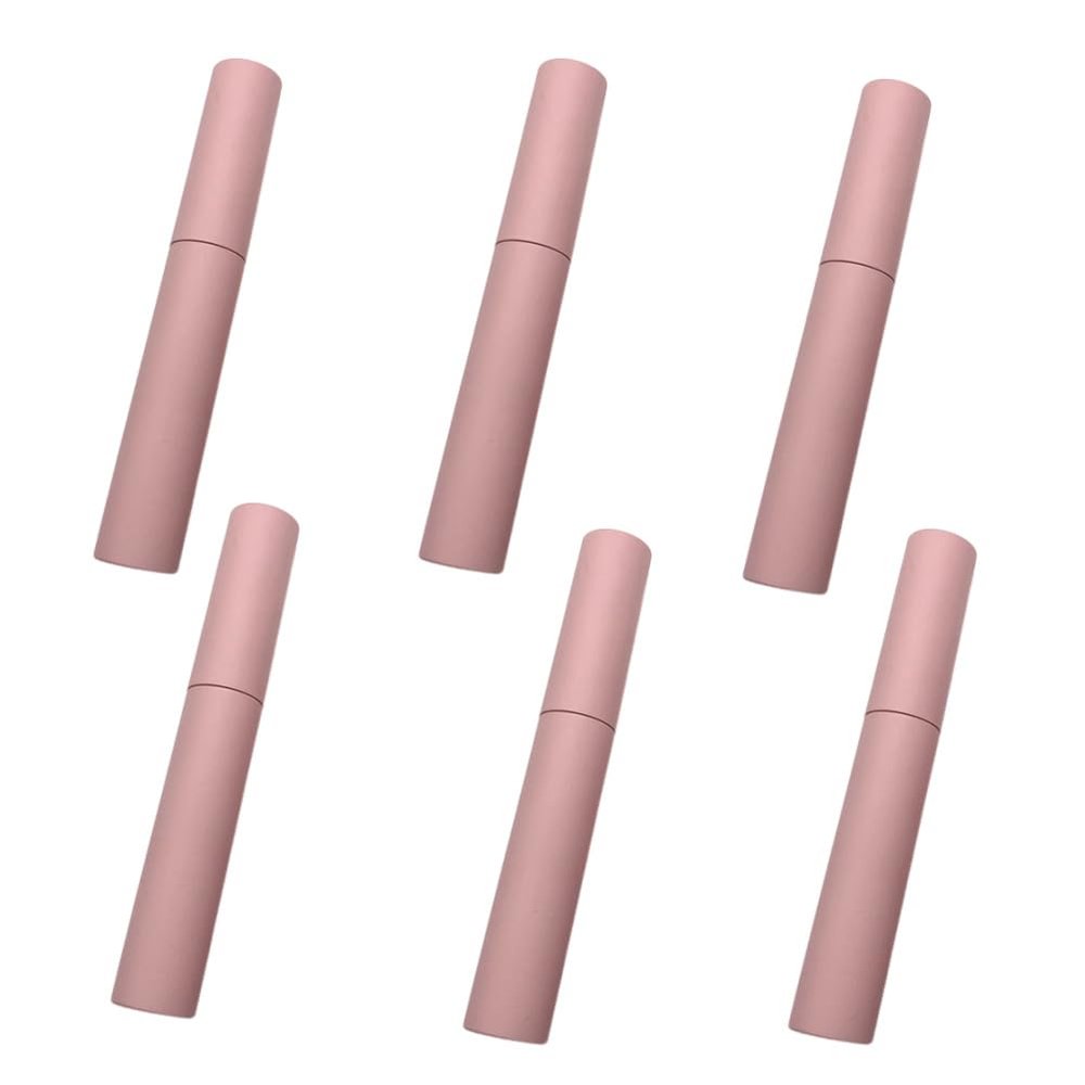 6 Pcs Empty Eyeliner Container Refillable Eyelash Bottle Plastic Mascara Tube Eyelash Liquid Container Mini Cosmetic Storage Pink