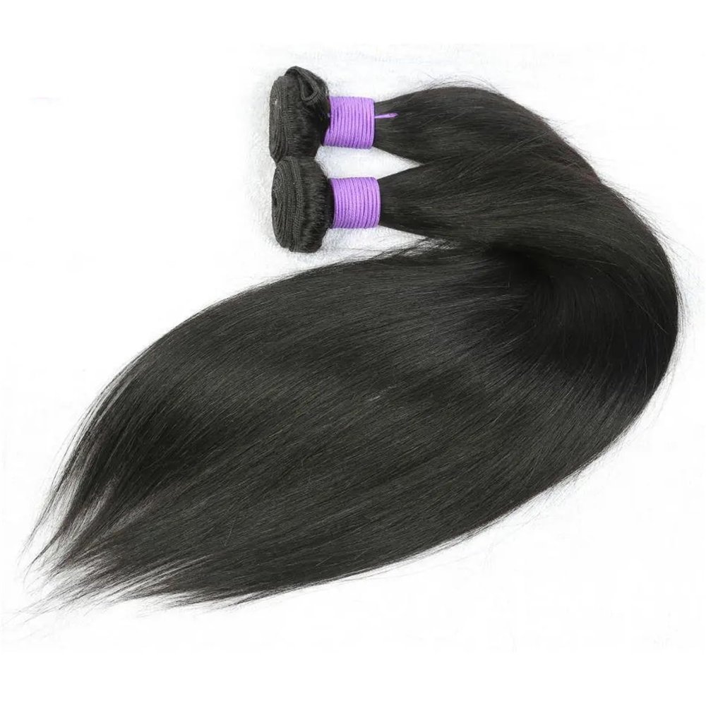 100% Human Hair Straight Bundles Remy Hair Weaving Natural Hair Extensions Straight Human Hair Bundles #1B 1PC 12 Inch