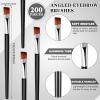 Gerrii 200 Pieces Disposable Angled Eyebrow Brushes Bulk Brow Tint Brushes Eye Makeup Brush Eyeliner Brush Tinting for Women Girls Salon Beauty Cosmetic Make up Tool Esthetician Supplies(Silver) view 2