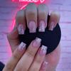 24Pcs Christmas Press on Nails Short Square Fake Nails Acrylic False Nails with Silver Flash Powder Winter Snowflakes Design Full Cover Artificial Glue on Nails Winter Nail Decorations for Women Girls view 1