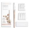 Dermaplane Razor for Women Face, Precision Face Razors for Women, Dermaplaning Tool, Gentle Exfoliation, Perfectly Shape Brows, Reusable Metal Handle with 8 Microblades, Beige view 1