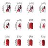 24Pcs Christmas Press on Nails Short Square Fake Nails Red Hydrangea Acrylic Nails Christmas Tree Bow Full Cover False Nails with Designs Press on Nails Winter Xmas Nail Art Decorations for Women Girl view 2