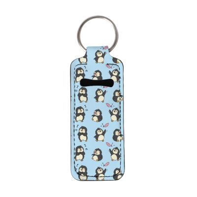 Baxinh Cartoon Penguin Printed Chapstick Holder Lip Balm Holder Lipstick Sleeve Pouch Lip Gloss Holder Marble Stocking Stuffers Gift for Women