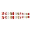 CEWEWP 24 Pcs Christmas Press on Nails Square Short Fake Nails with Embossed Gingerbread Man Designs Winter Full Cover Christmas Glue on Nails Christmas Acrylic Nails for Women DIY Decorations view 2