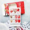 CEWEWP 24 Pcs Christmas Press on Nails Square Short Fake Nails with Embossed Gingerbread Man Designs Winter Full Cover Christmas Glue on Nails Christmas Acrylic Nails for Women DIY Decorations view 3