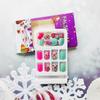 CEWEWP 24 Pcs Christmas Press on Nails Short Christmas Square Fake Nails with Grey Pink Snowman Designs Winter Full Cover Christmas Glue on Nails Christmas Acrylic Nails for Women DIY Decorations view 3
