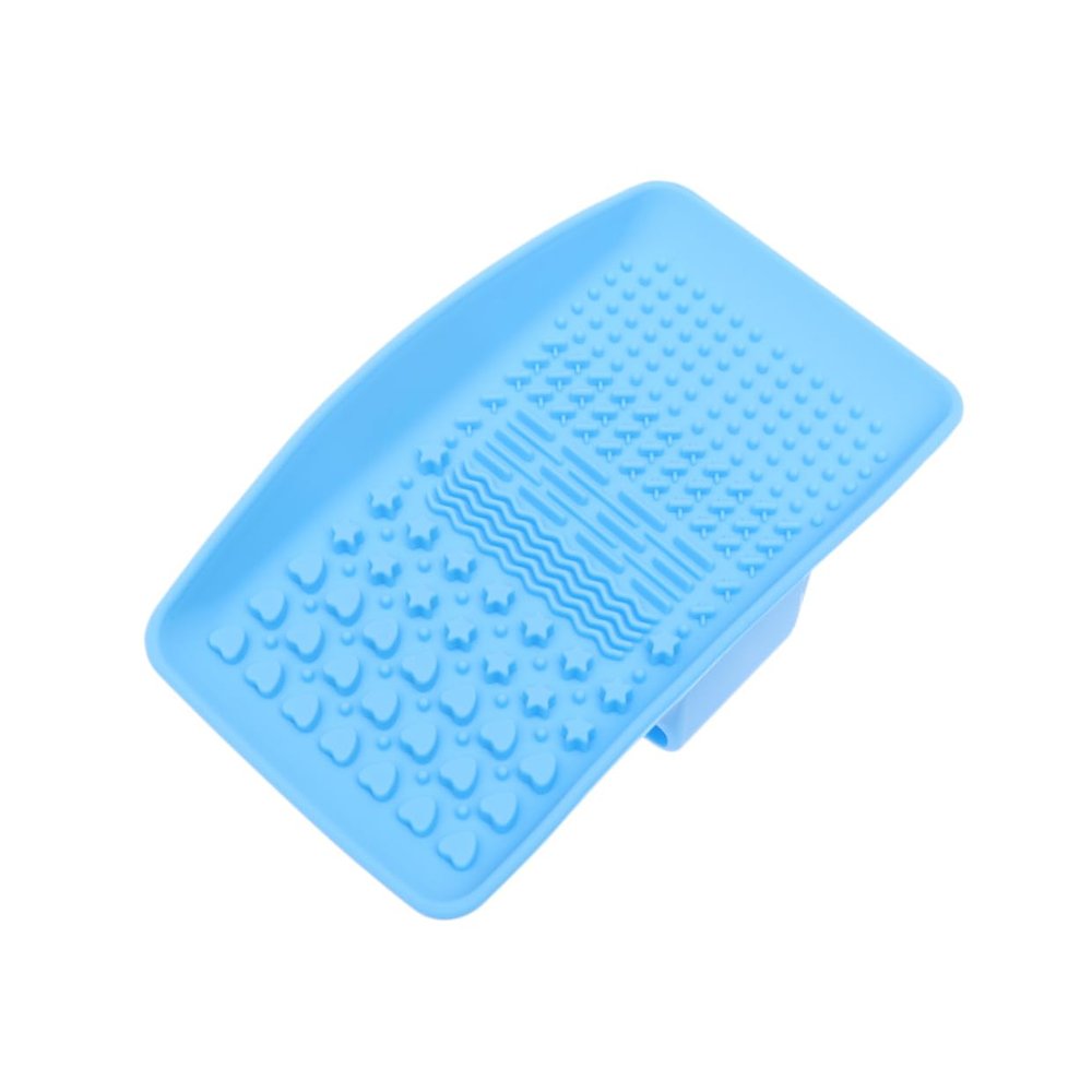 balacoo 1pc Silicone Makeup Brush Cleaner Pad Scrubber for Easy Cleaning of Brushes Handheld Design Blue for Makeup Lovers