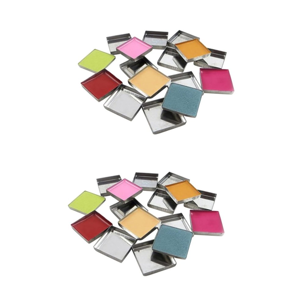 balacoo 112pcs Eyeshadow Palette Makeup Metal Pans for Pressed Powder Squar Trays for Blusher
