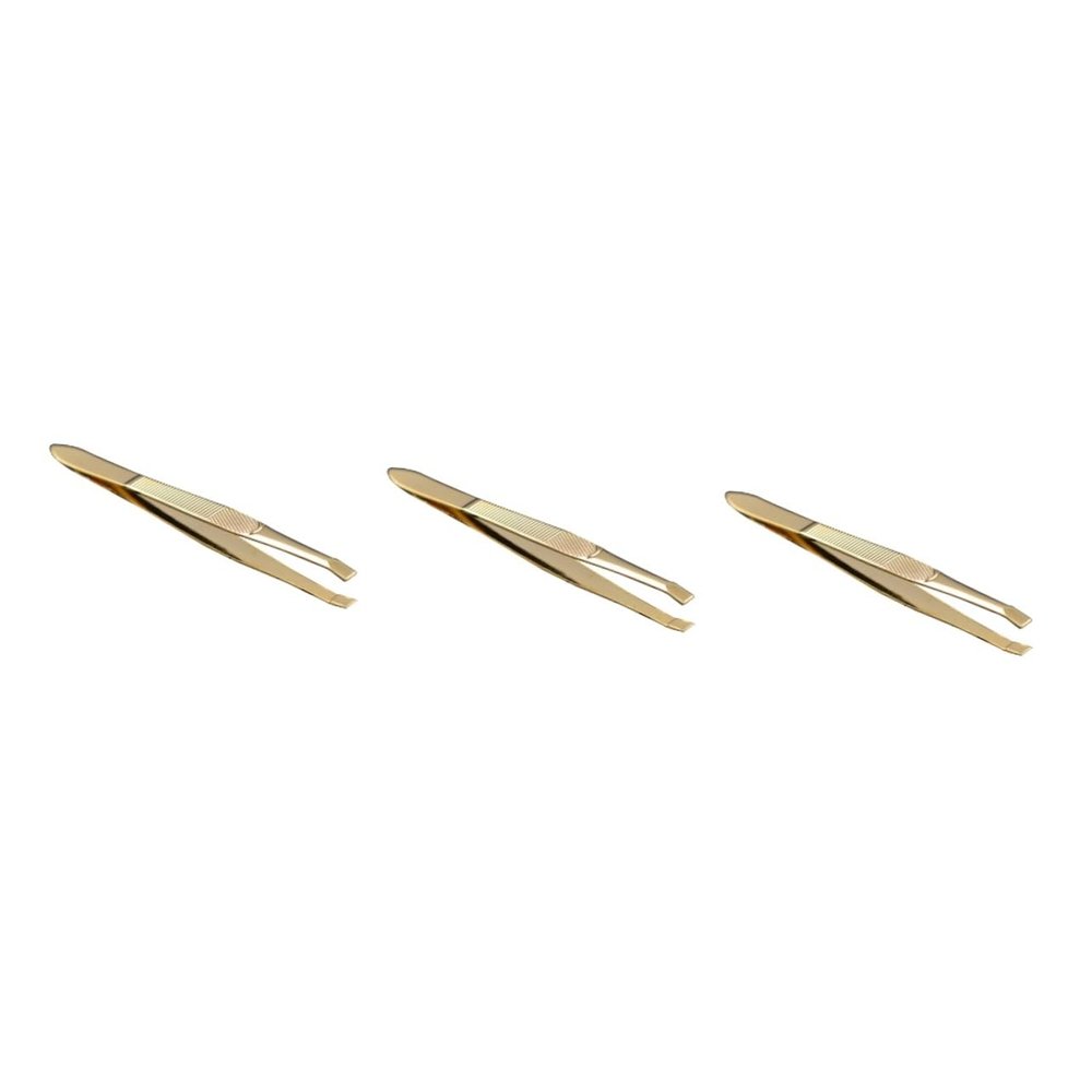 Mipcase 3pcs Stainless Steel Eyebrow Tweezers Brush Twizzers for Women Eyebrow Grooming Kit Clip Makeup Tweezers for Eyelashes Extension