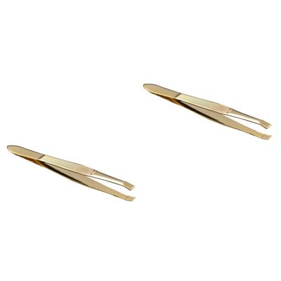 balacoo 2pcs Stainless Steel Eyebrow Tweezers Sharp Tweezers for Ingrown Hair Eyebrow Clip for Makeup
