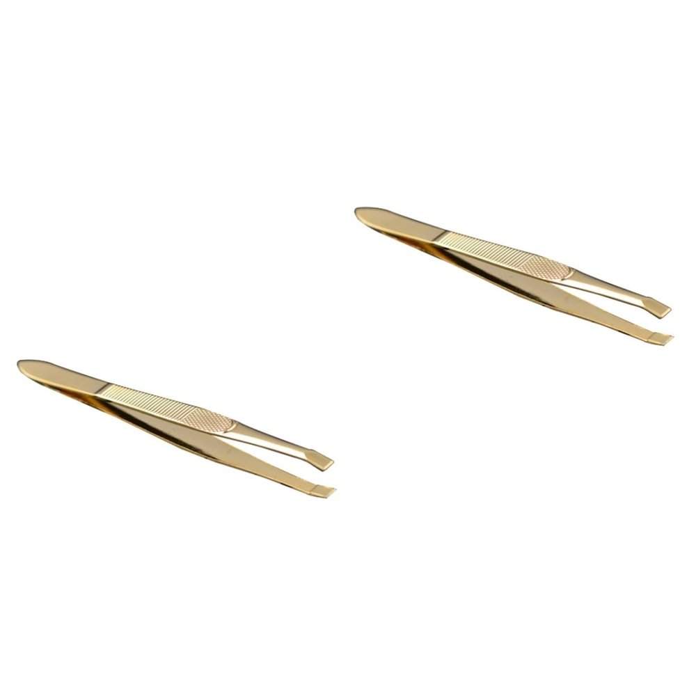 balacoo 2pcs Stainless Steel Eyebrow Tweezers Sharp Tweezers for Ingrown Hair Eyebrow Clip for Makeup