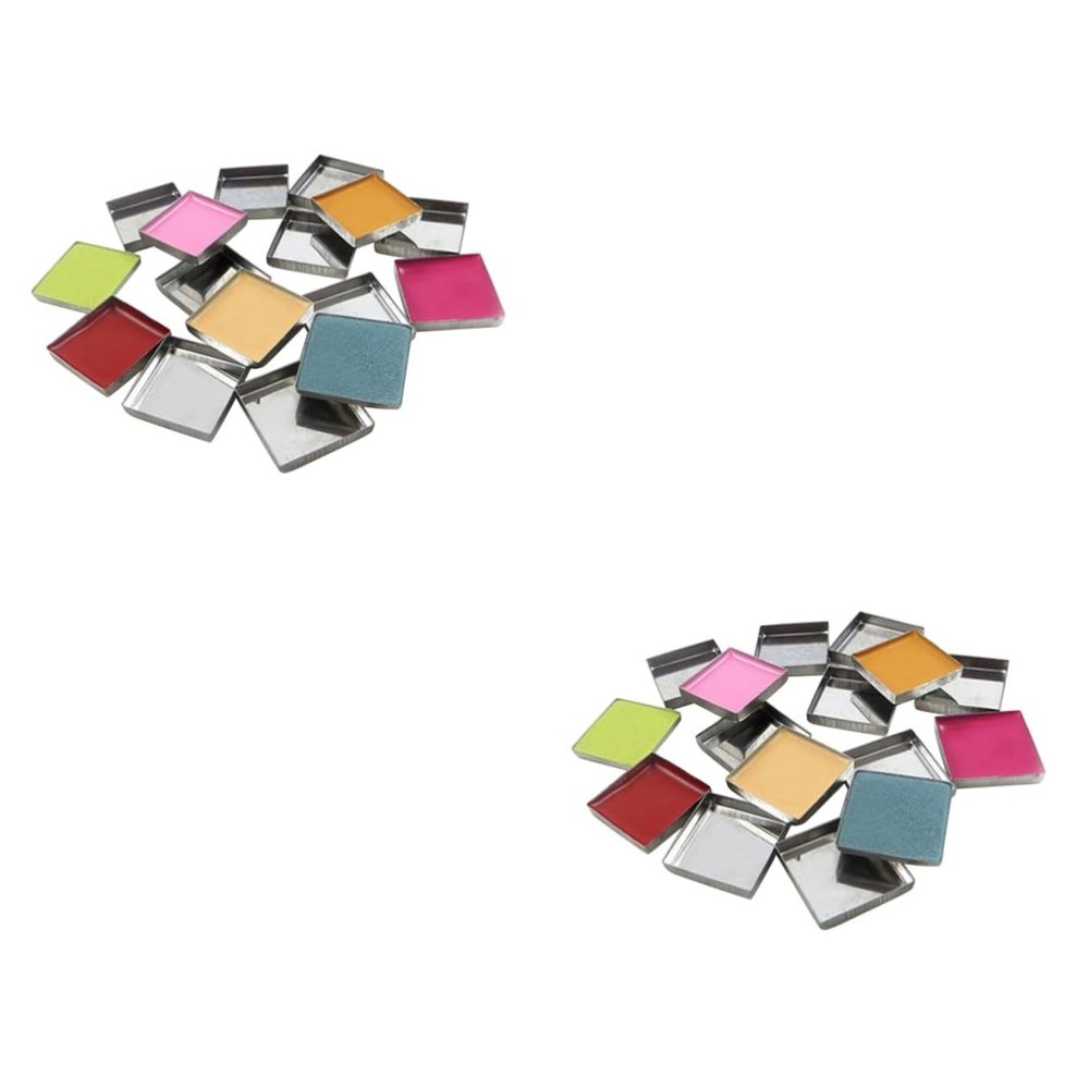 balacoo 112pcs Empty Square Metal Pans for Eyeshadow Blusher and Pressed Powder Magnetic Makeup Containers for Custom and Cosmetic Projects