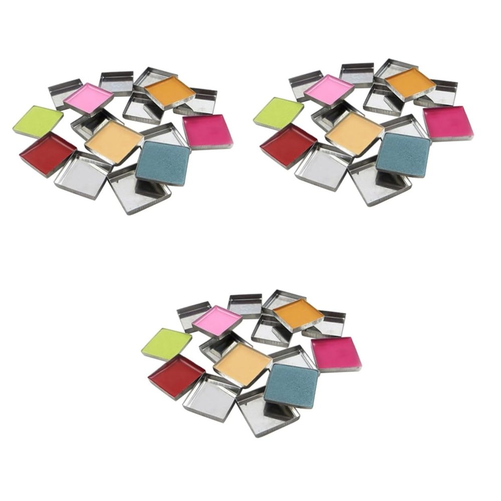 balacoo 168pcs Eyeshadow Blusher Pressed Powder Makeup Cosmetics Metal Pans Magnetic Diy Eyeshadow Palette