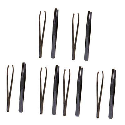 balacoo 12pcs Stainless Steel Eyebrow Tweezers for Precise Shaping Durable Makeup Accessories for Facial Hair Removal Portable Eyebrow Clamps and Trimmers Black Color