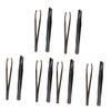balacoo 12pcs Stainless Steel Eyebrow Tweezers for Precise Shaping Durable Makeup Accessories for Facial Hair Removal Portable Eyebrow Clamps and Trimmers Black Color view 1