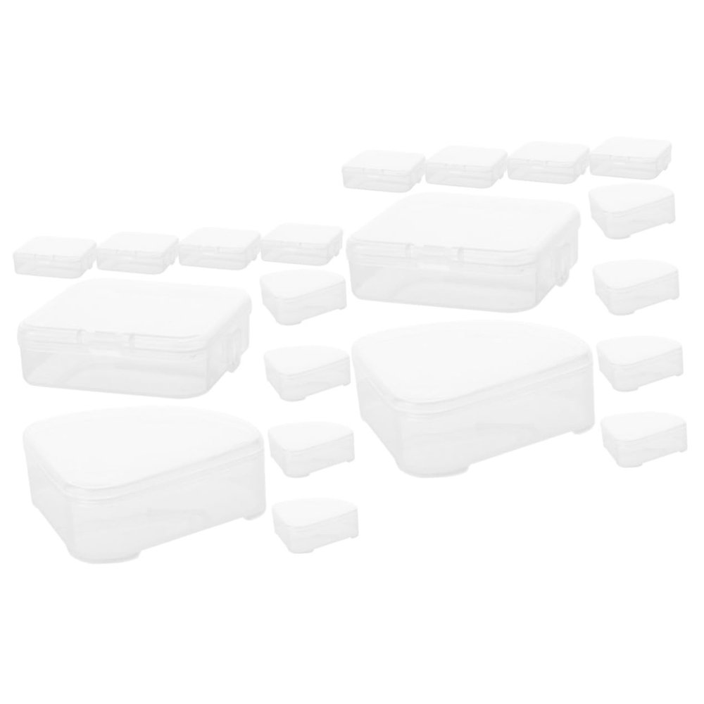 ABOOFAN 20pcs Square Sponge Cases Makeup Sponge Powder Puff Holder Compact Storage Box for Cosmetics
