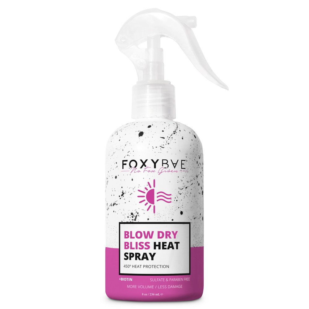FoxyBae Heat Protectant Spray - with Biotin - Thermal Protection for up to 450F - More Volume, Less Damage - Blow Dry Bliss - 8 Fl Oz
