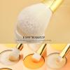 DUcare Makeup Brushes 15Pcs Makeup Brush Set with Holder Premium Synthetic Powder Foundation Contour Blush Concealer Eye Shadow Blending Liner Make Up Brush Kit gold-silver view 3