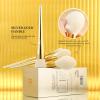 DUcare Makeup Brushes 15Pcs Makeup Brush Set with Holder Premium Synthetic Powder Foundation Contour Blush Concealer Eye Shadow Blending Liner Make Up Brush Kit gold-silver view 4
