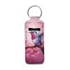 Baxinh Flowers Hummingbird Printed Chapstick Holder Keychain Clip-on Sleeve Chap Stick Pouch Lip Balm Holsteror Lipstick Tracker Safeguard, Pink view 1