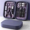 18PCS Manicure Set with Leather Case Foot and Face Care Tool Kits Stainless Steel Nail Clipper Sets Eyelash Tool,18PCS Blue view 1