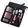 10 Pcs Nail Cutter Pedicure Scissors Set Stainless Steel Eagle Hook Portable Manicure Nail Clipper Tool Set,Pink view 1